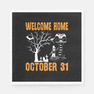 Halloween Welcome Home October Birthday Napkin