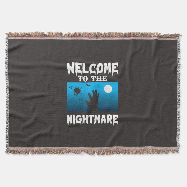Halloween Welcome To The Nightmare Throw Blanket (Front)