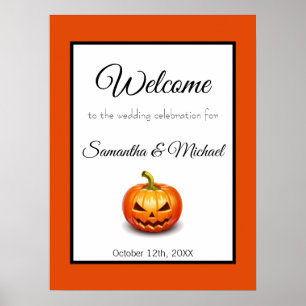 Halloween Welcome Wedding Celebration Sign