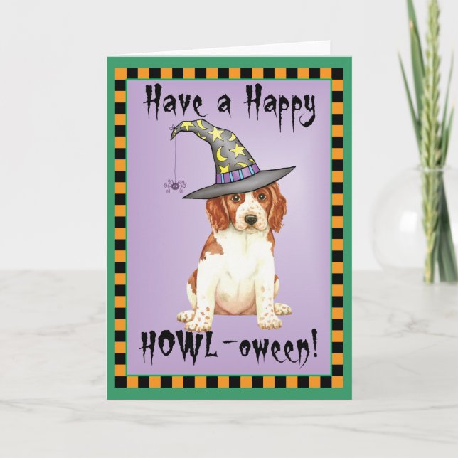 Halloween Welsh Springer Spaniel Card (Front)