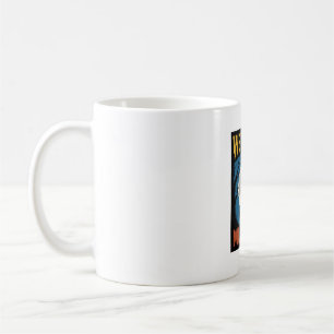 Halloween Were All Mad Here Moon Cat Pumpkin Coffee Mug