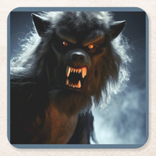Halloween - Werewolf 1 Square Paper Coaster