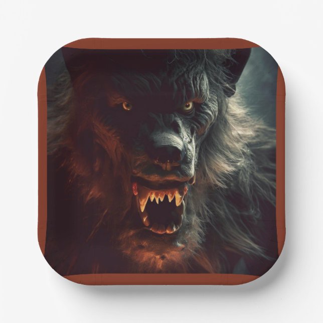Halloween - Werewolf 3 Paper Plate (Front)