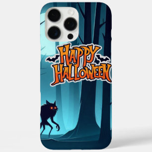 Halloween werewolf and pumpkins iPhone 16 pro max case