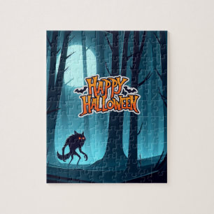 Halloween werewolf and pumpkins jigsaw puzzle