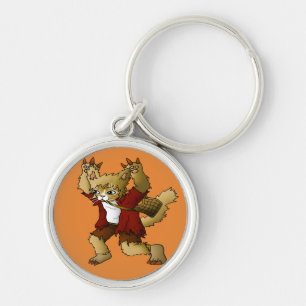 Halloween Werewolf Cat Key Ring