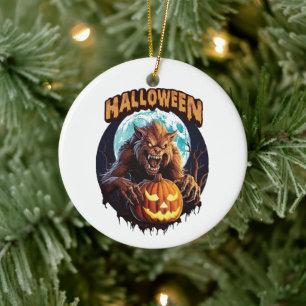 Halloween Werewolf Ceramic Ornament
