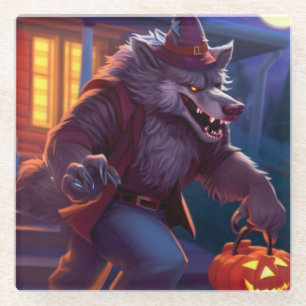 Halloween/werewolf/fall/autumn Glass Coaster