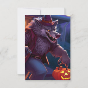 Halloween/werewolf/fall/autumn RSVP Card