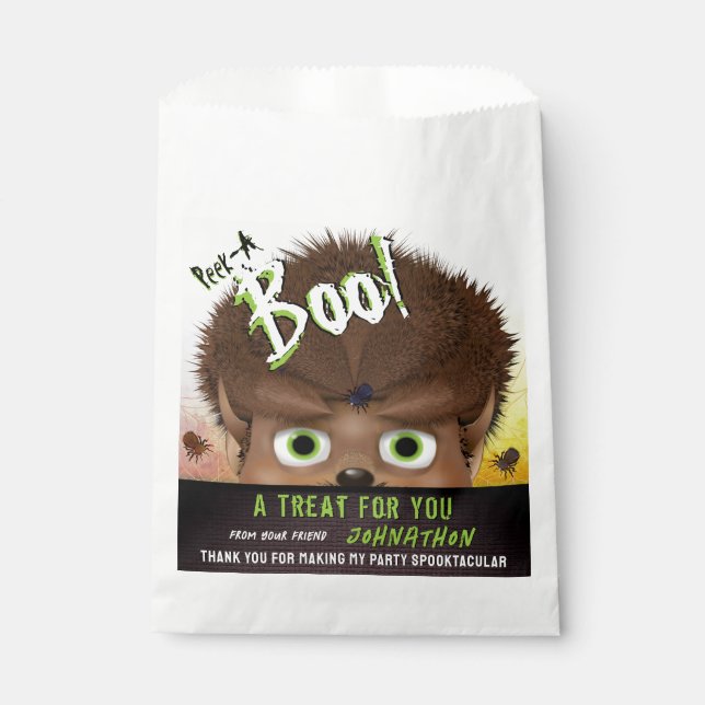 Halloween Werewolf Monster Peek A Boo Favour Bag (Front)