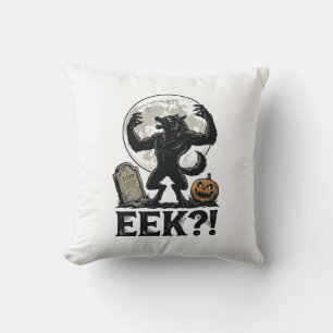 Halloween Werewolf Shirt Vintage Engraving Moon Gr Cushion