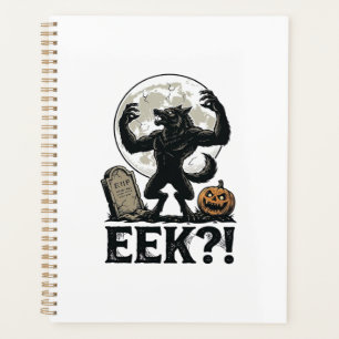 Halloween Werewolf Shirt Vintage Engraving Moon Gr Planner