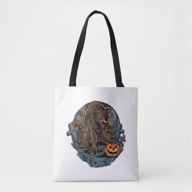 Halloween Werewolf Tote Bag (Front)