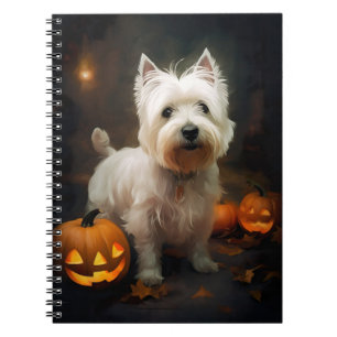 Halloween West Highland White Terrier Pumpkins Notebook