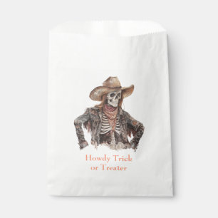 Halloween Western Brown Cowboy Skeleton Favour Bag