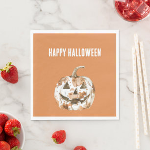 Halloween Western Cowgirl Cowboy Orange Pumpkin Napkin