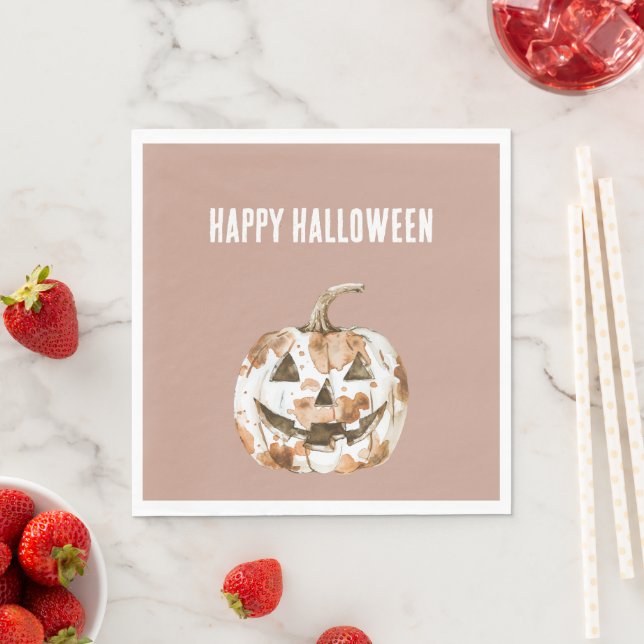 Halloween Western Cowgirl Cowboy Orange Pumpkin Napkin (Insitu)