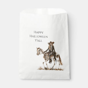 Halloween Western Cowgirl Skeleton Horse Favour Bag