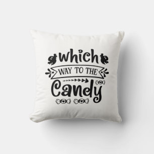 Halloween Which Way To The Candy Birthday Cushion