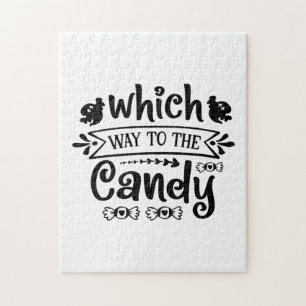Halloween Which Way To The Candy Birthday Jigsaw Puzzle