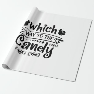 Halloween Which Way To The Candy Birthday Wrapping Paper
