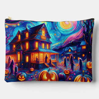 Halloween Whimsy: A Starry Night Tribute Accessory Pouch