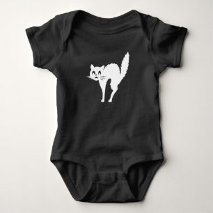 Halloween white cat spooky funny cute costume baby bodysuit