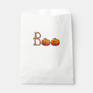 Halloween White Favour Bags/Boo and Pumpkins Bag