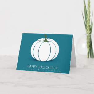 Halloween White Pumpkin Design Illustration Card