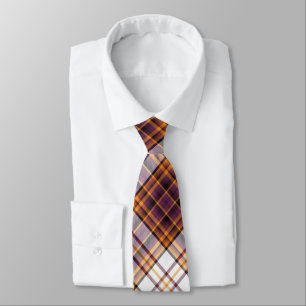 Halloween White, Purple & Orange Plaid Pattern Tie