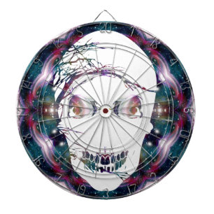 Halloween white skull with magic light dartboard