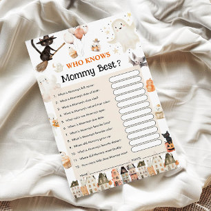 Halloween Who Knows Mommy Best Game Card