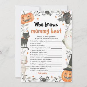 Halloween Who Knows Mummy Best Baby Shower Game Invitation