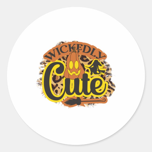Halloween Wickedly Cute Classic Round Sticker (Front)
