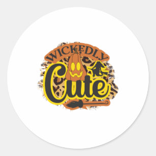 Halloween Wickedly Cute Classic Round Sticker