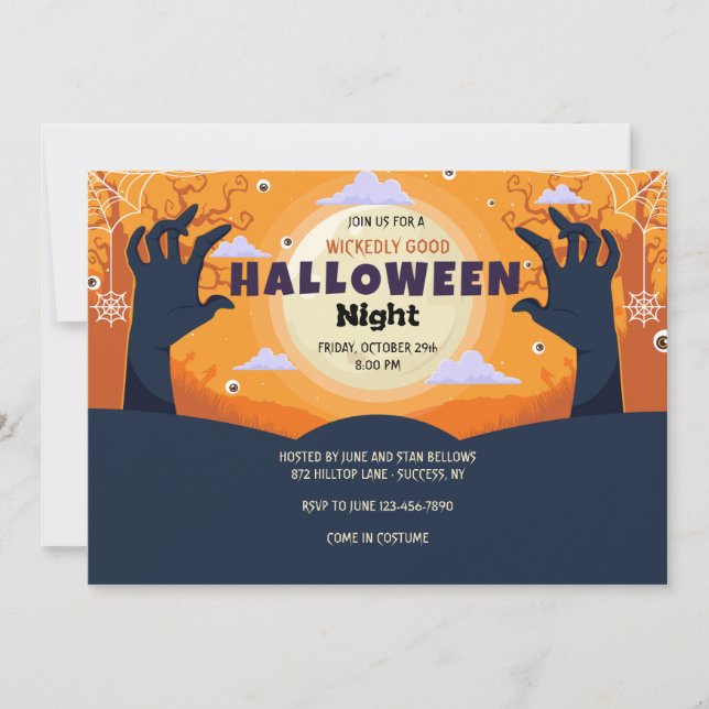 Halloween Wickedly Good Times Invitation (Front)