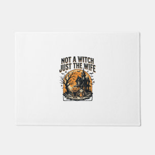 Halloween Wife Shirt Vintage Haunted House Design Doormat