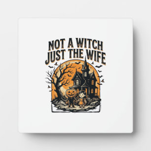 Halloween Wife Shirt Vintage Haunted House Design Plaque
