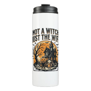 Halloween Wife Shirt Vintage Haunted House Design Thermal Tumbler
