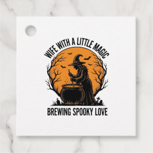 Halloween Wife Shirt Vintage Witch Cauldron Humour Favour Tags
