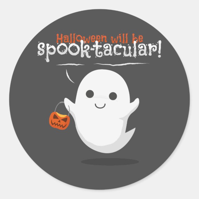 Halloween will be spook-tacular classic round sticker (Front)
