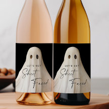 Halloween Wine Bottle Label Let's Get Sheet Faced