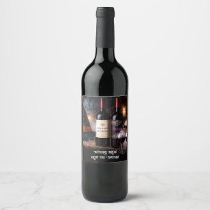 Halloween Wine Label Witches Brew