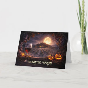 Halloween Wine Vineyard Winery Cute Holiday Card