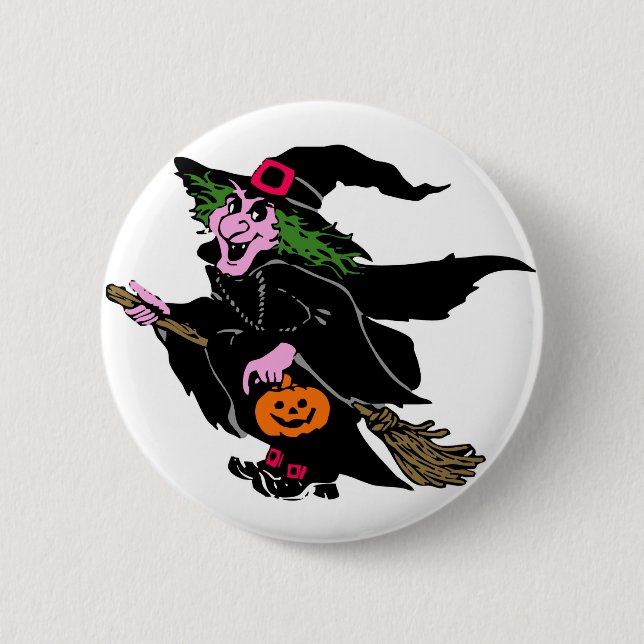 Halloween Witch 6 Cm Round Badge (Front)