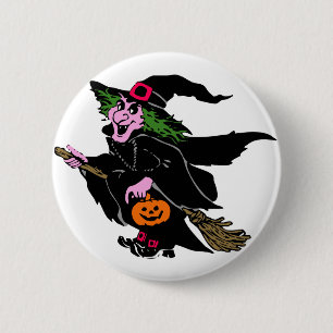 Halloween Witch 6 Cm Round Badge