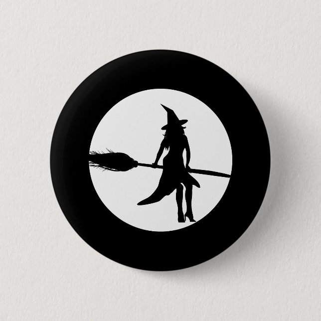 halloween witch 6 cm round badge (Front)