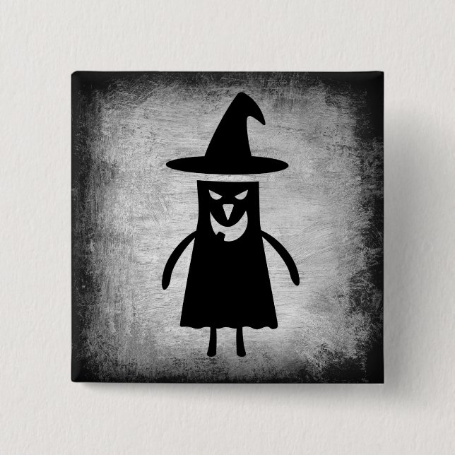 Halloween Witch (a little bit scary) Button (Front)