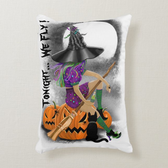Halloween Witch Accent Pillow (Front(Vertical))