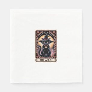 Halloween Witch Aesthetic Cat Lovers Gothic Tarot  Napkin